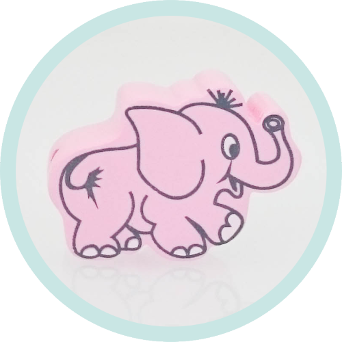 Elefant pastellrosa-grau - zum Schließen ins Bild klicken