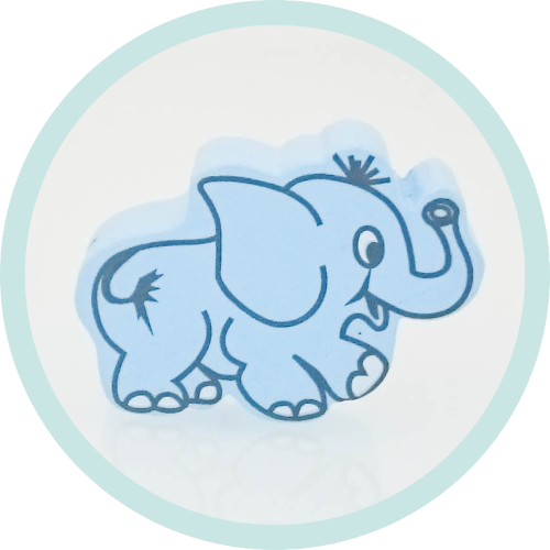 Elefant pastellblau-grau - zum Schließen ins Bild klicken