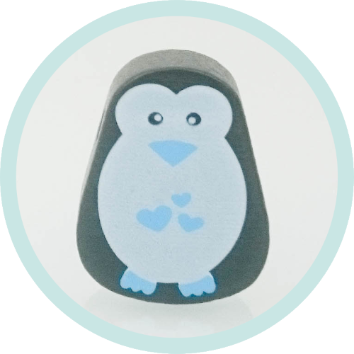Pinguin schwarz/weiß/pastellblau horizontal Ausverkauf/SALE - zum Schließen ins Bild klicken