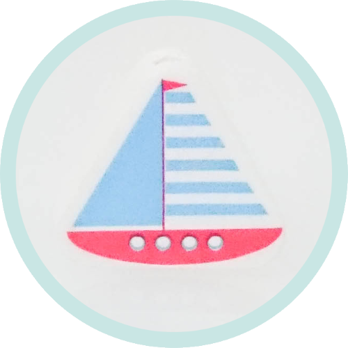 Dreieck Boot weiß/rot/blau - zum Schließen ins Bild klicken