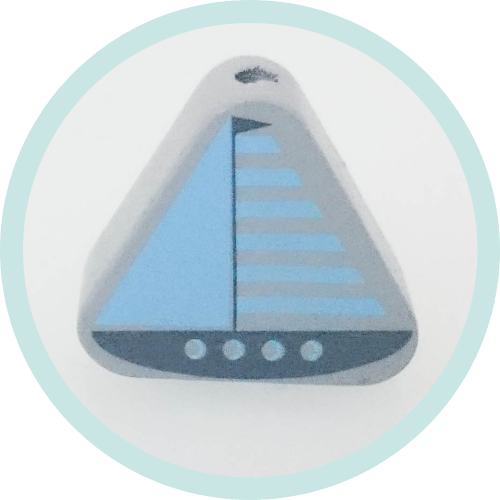 Dreieck Boot mittelgrau/dunkelgrau/blau Aktion/SALE - zum Schließen ins Bild klicken