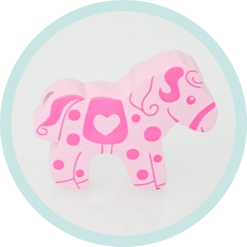 Pony Pferd pastellrosa-pink - zum Schließen ins Bild klicken