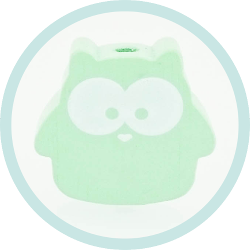 Eule Hedwig mintgrün vertikal - zum Schließen ins Bild klicken