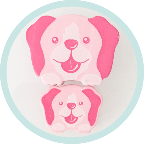 Mini-Hund pastellrosa - zum Schließen ins Bild klicken