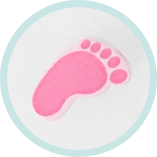 Mini-Babyfüßchen pastellrosa - zum Schließen ins Bild klicken
