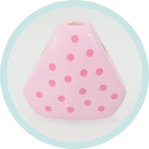 Dreieckskörper pastellrosa Tupfen pink - zum Schließen ins Bild klicken