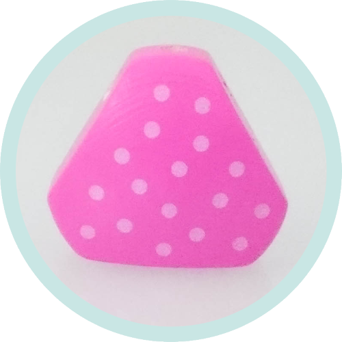 Dreieckskörper pink Tupfen - zum Schließen ins Bild klicken