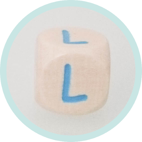 Buchstabenwürfel L 10mm Holz geprägt hellblau - zum Schließen ins Bild klicken