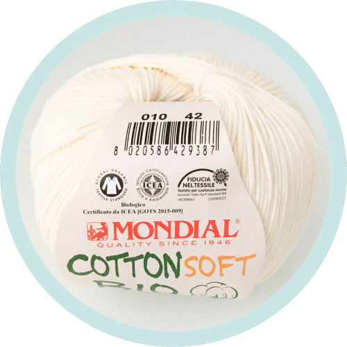 Wolle Mondial Cotton Soft Bio creme - zum Schließen ins Bild klicken